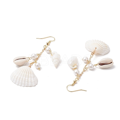 Shell Shape Dangle Earrings EJEW-TA00639-1