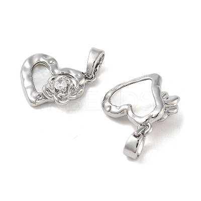 Brass Micro Pave Clear Cubic Zirconia Charms KK-B102-30P-1