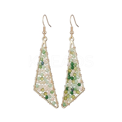 Glass Beaded Triangle Dangle Earrings EJEW-JE05255-1