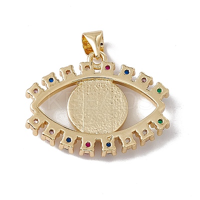 Brass Micro Pave Colorful Cubic Zirconia Pendants KK-G439-64G-1