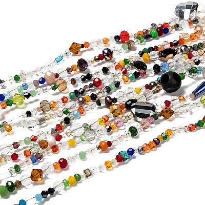 Mixed Electroplate Glass Beads Strands EGLA-A003-01-1