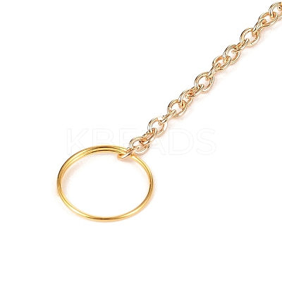 Wire Wrapped Natural Mixed Stone Ring with Tree of Life Pendant Decorations HJEW-K046-05G-02-1