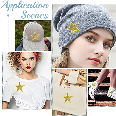 12Pcs Star Shape Cloth Embroidery Applqiues PATC-GF0001-33B-1