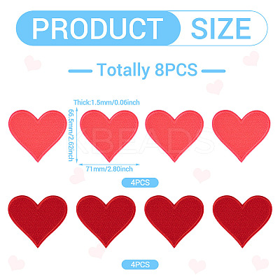 8Pcs 2 Colors Polyester Iron on Sew On Patches PATC-TA0001-34B-1
