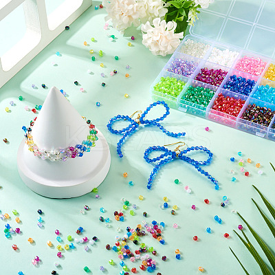 2250Pcs 15 Colors Bicone AB Color Plated Eco-Friendly Transparent Acrylic Beads TACR-TA0001-51-1