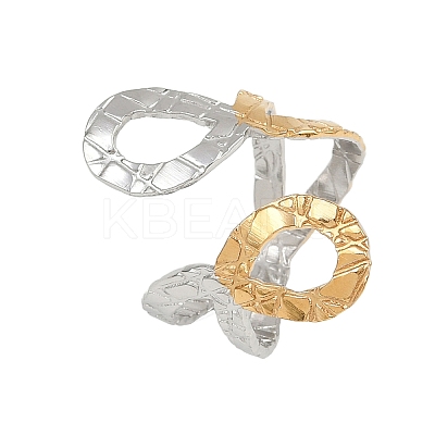 304 Stainless Steel Open Cuff Rings for Women RJEW-K301-01GP-1