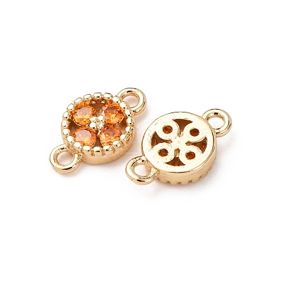 Brass Pave Cubic Zirconia Connector Charms ZIRC-L105-02G-1