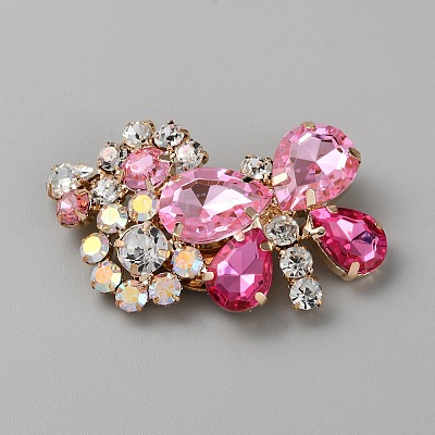 Alloy Rhinestone Detachable Shoe Buckle Clips FIND-WH0110-832-1
