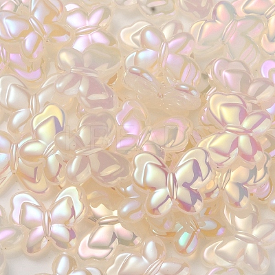 UV Plating Rainbow Iridescent Imitation Jelly Acrylic Beads OACR-K003-012C-1