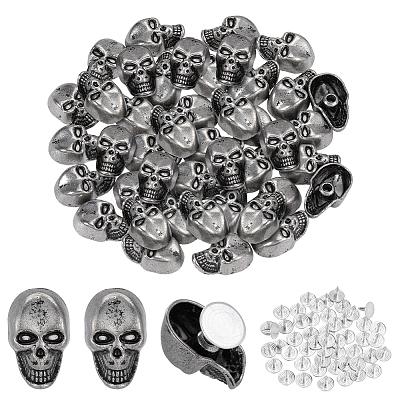 50Pcs Skull Alloy Rivets FIND-PH0062-02AS-1