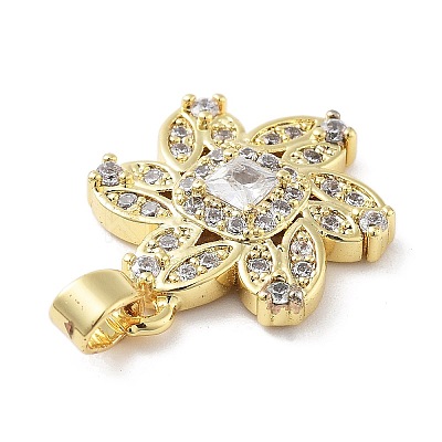 Brass Micro Pave Cubic Zirconia Pendants KK-F877-23G-1