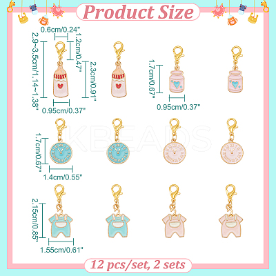 Daily Supplies Theme Pendant Stitch Markers HJEW-AB00397-1