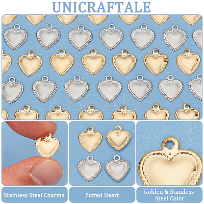 200Pcs 2 Style 201 & 304 Stainless Steel Charms STAS-UN0031-49-1