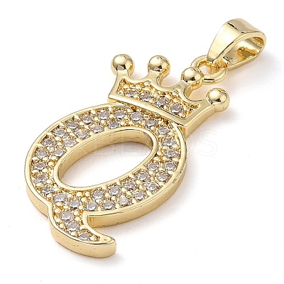 Rack Plating Brass Micro Pave Cubic Zirconia Pendants KK-D535-01Q-RS-1