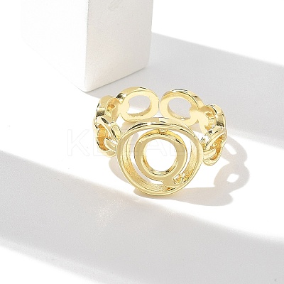 Brass Open Cuff Rings for Women RJEW-K289-01G-Q-1