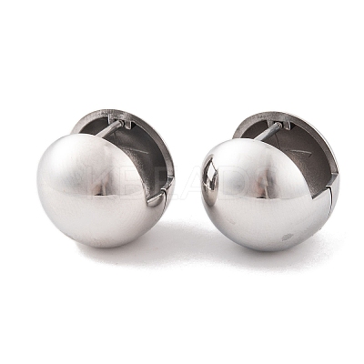 Non-Tarnish Round 304 Stainless Steel Hoop Earrings for Women EJEW-E311-06P-1