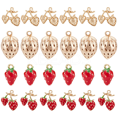8Pcs 4 Styles Brass Charms KK-BC0010-09-1