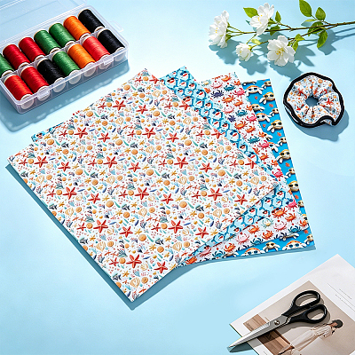 Polycotton Fabric DIY-WH0591-598B-1