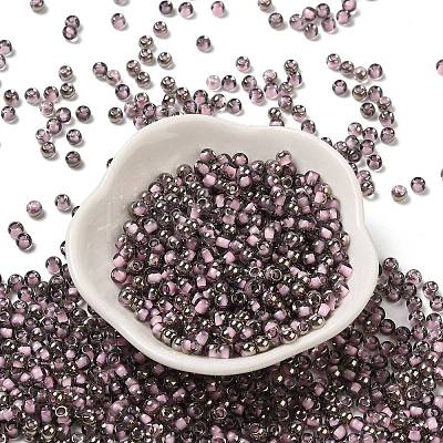 Transparent Inside Colours Glass Seed Beads SEED-H002-A-C209-1