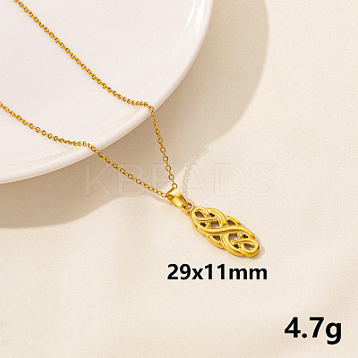 304 Stainless Steel Knot  Pendant Necklaces VH1834-10-1