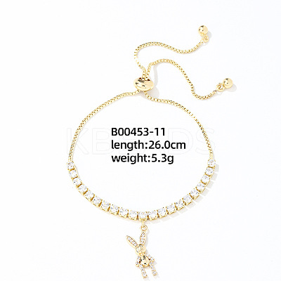 Clear Cubic Zirconia Slider Bracelet KX2809-3-1