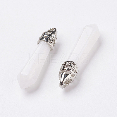 Natural White Jade Pointed Pendants LS-G-P309-13-1
