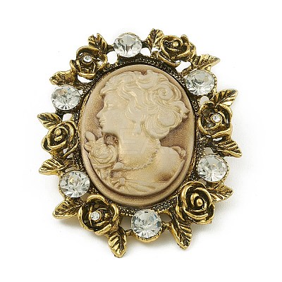 Alloy Rhinestone Brooch for Clothes Backpack JEWB-Q030-52AG-1