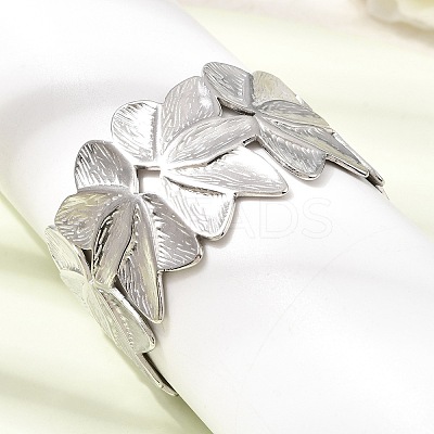 32.5MM 304 Stainless Steel Hollow Flower Cuff Bangles for Women SA-CBAB767-32P-1