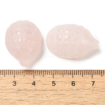 Natural Rose Quartz Carved Hedgehog Statues Ornament DJEW-C019-03D-1