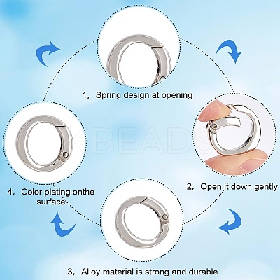 20Pcs 2 Colors Alloy Spring Gate Rings FIND-SP0001-45-1