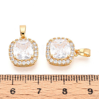Brass Micro Pave Cubic Zirconia Pendants KK-N272-05G-1