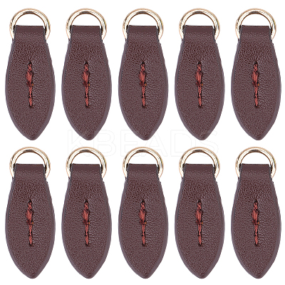 10Pcs Cattlehide Zipper Heads PURS-CL0001-19C-1