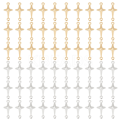 60Pcs 2 Colors Brass Connector Charms KK-PH0005-73-1