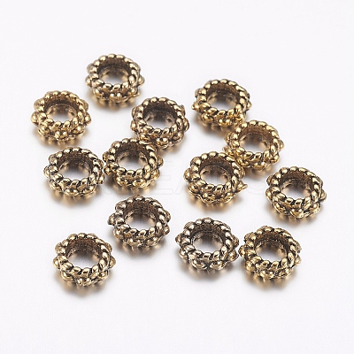 Tibetan Style Alloy Spacer Beads TIBEB-S039-032AG-NR-1