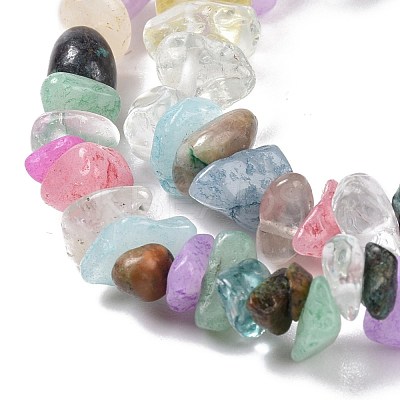 2Pcs Mixed Gemstone Chips Stretch Bracelets Set for Parent Children BJEW-JB08431-1