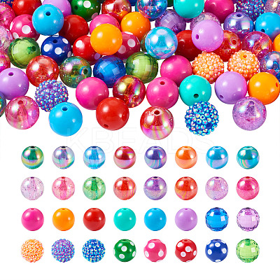 82Pcs 32 Style Opaque & Transparent Acrylic Beads MACR-TA0001-24-1