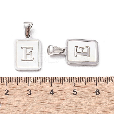304 Stainless Steel Pave Shell Pendants STAS-G327-01P-E-1