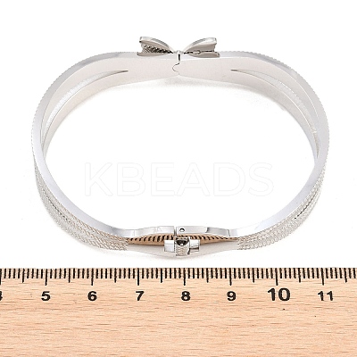 304 Stainless Steel Hinged Bangles for Women BJEW-E113-02P-1
