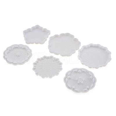 6Pcs 6 Style Silicone Flower Cup Mat Molds Sets DIY-BG0001-21-1