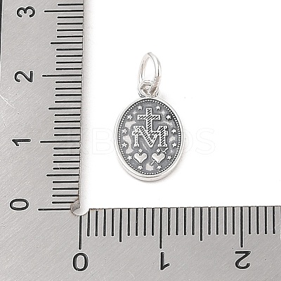 999 Fine Silver Oval with Virgin Religious Medal Charms with Jump Rings LS-STER-C006-01AS-1