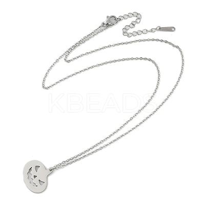 Halloween Series 202 Stainless Steel Cable Chain Pumpkin Pendant Necklaces NJEW-S005-01P-B-1
