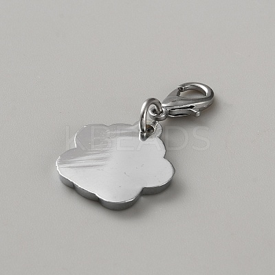 Zinc Alloy Enamel Glitter Powder Pendant Decoration HJEW-WH0001-14P-13-1
