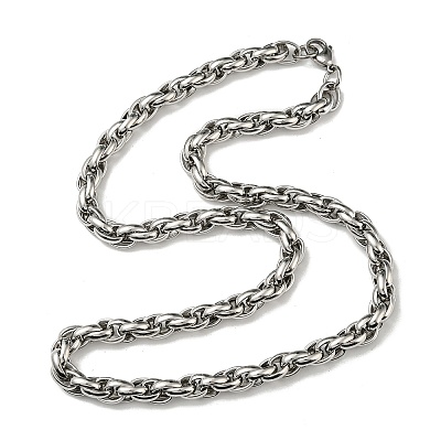 Non-Tarnish 201 Stainless Steel Rope Chain Necklace STAS-Z056-03P-1