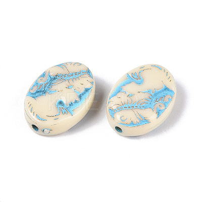 Painted Opaque Acrylic Beads OACR-T029-02N-1