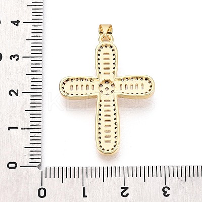 Brass Micro Pave Clear Cubic Zirconia Pendants KK-N268-91G-1