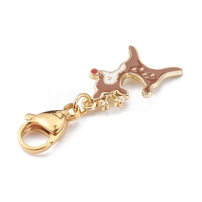 Christmas Theme Alloy Enamel Pendants HJEW-JM00427-01-1