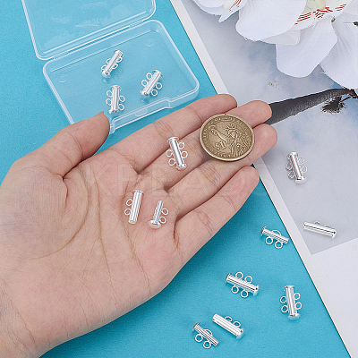 10Pcs Tube Brass Slide Lock Clasps KK-PH0014-45P-1