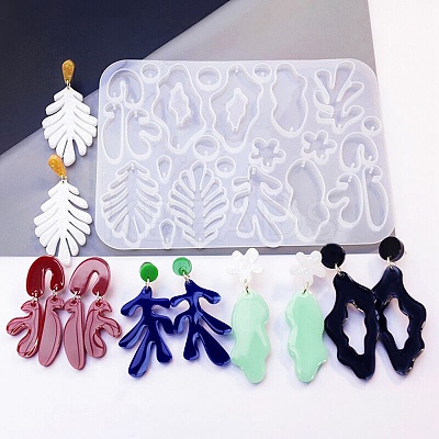 DIY Bohemian Style Irregualr Pendants Silicone Molds DIY-A039-02-1