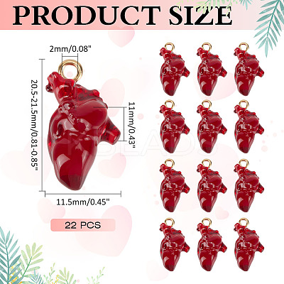 22Pcs Transparent Resin Pendants RESI-ME0001-14-1