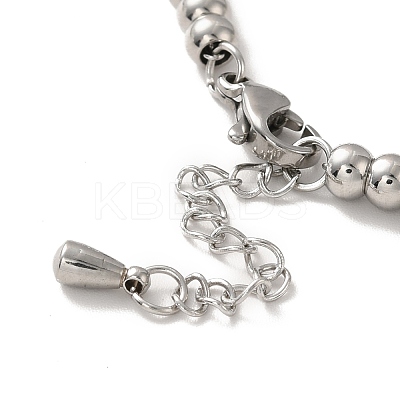 304 Stainless Steel Roman Numeral Flat Round Charm Bracelet with Enamel BJEW-B057-11P-1